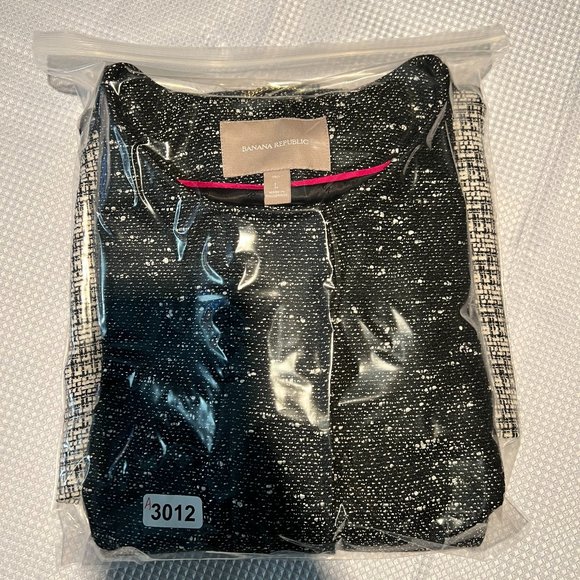 Banana Republic/Color Block Tweed Coat/Black and White/Large Tall/EUC - Picture 11 of 11